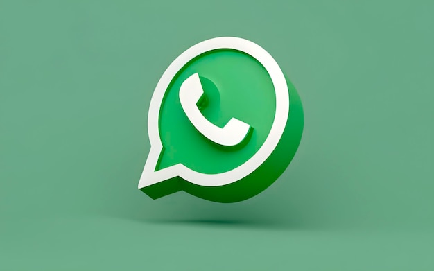 Renderização 3D do logotipo do Whatsapp