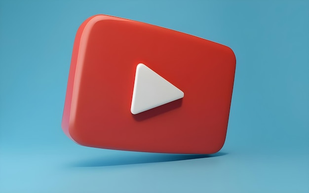 Renderização 3D do logotipo do YouTube ai gerado