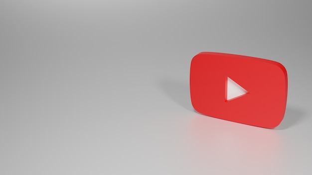 Renderização 3D do logotipo do youtube