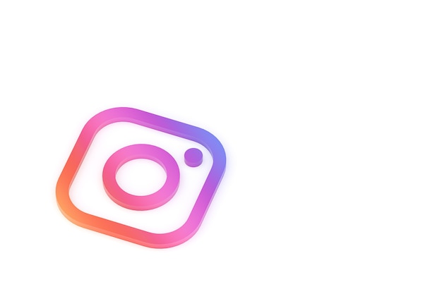 Renderização 3d do logotipo mínimo do instagram