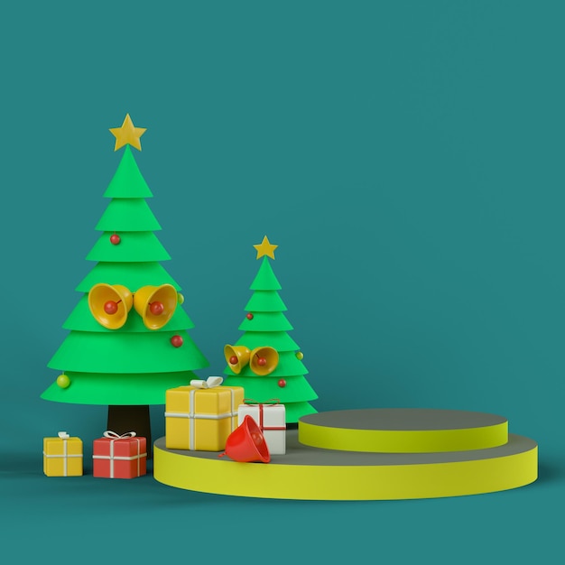 Renderização 3D do pódio de natal 2