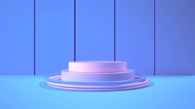 Renderização 3D do pódio minimalista moderno