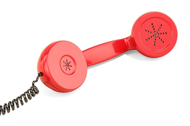 Renderização 3D do receptor de telefone vermelho