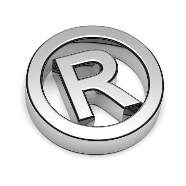 Foto renderização 3d do símbolo da marca registrada
