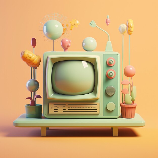 renderização 3d dos desenhos animados da tv