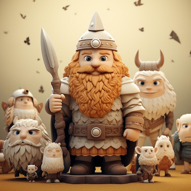 renderização 3d dos desenhos animados de viking