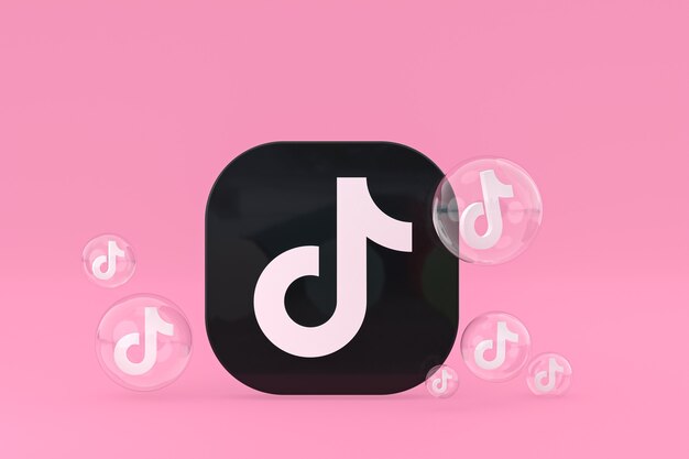 Renderização 3d dos ícones do tiktok