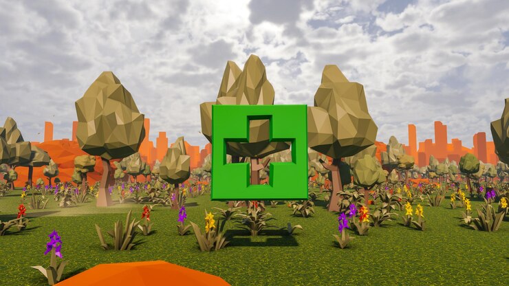 Foto renderização 3d e recursos gráficos de baixo poli para metas de desenvolvimento sustentável biodiversidade uma economia e ecologia em crescimento