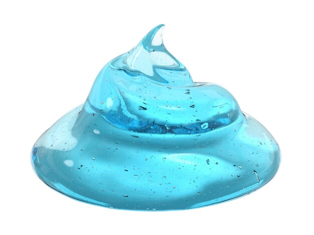 Renderização 3D em gel cosmético azul isolado no branco