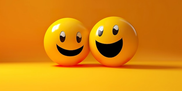 renderização 3D Emoticon feliz e rindo