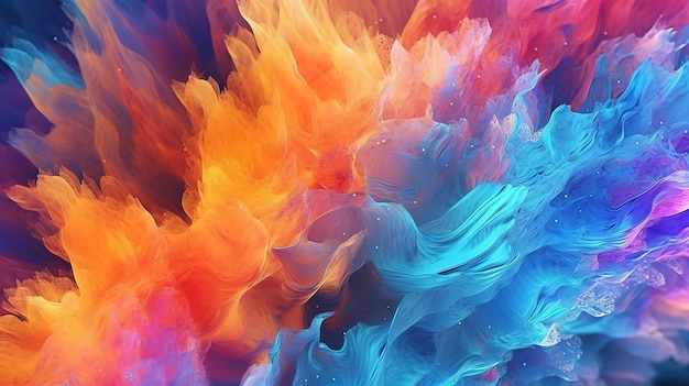 renderização 3D fundo cáustico abstrato Raios de luz de espectro colorido Generative Ai