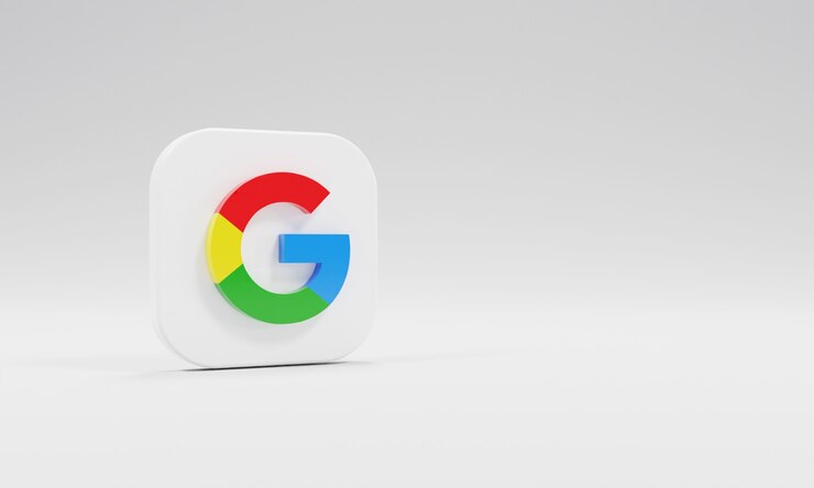 Renderização 3D ícone logotipo google realista