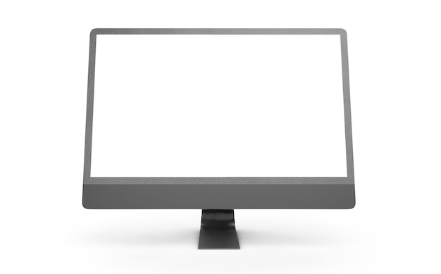 Renderização 3d monitor preto isolado no fundo branco