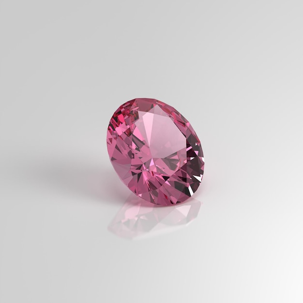 Renderização 3D oval de pedra preciosa turmalina rosa