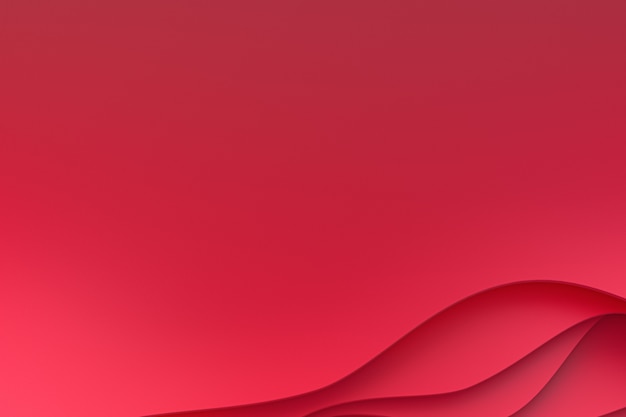 Renderização 3d, papel vermelho abstrato cortar arte base design para modelo de site ou modelo de apresentação, fundo vermelho, plano de fundo para dia dos namorados