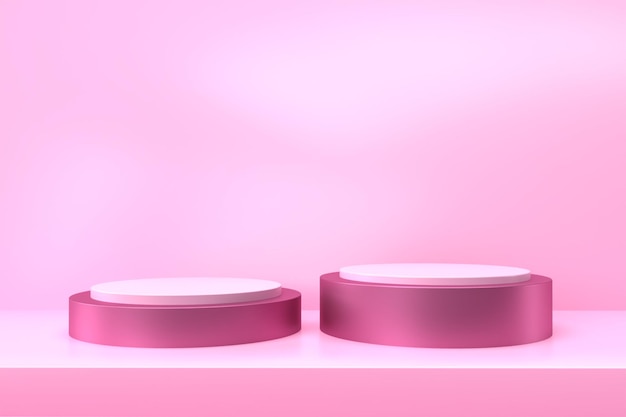 Foto renderização 3d pink podium para promoção do dia dos namorados