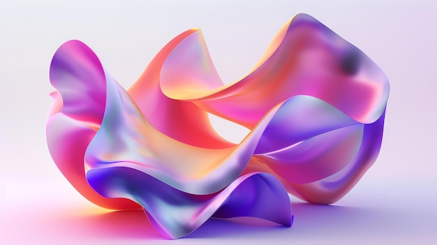 Renderização 3D Pink roxo e azul formas fluidas Composição abstrata Design futurista