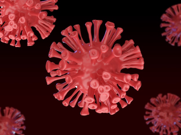 Renderização 3D realista do fundo do coronavírus