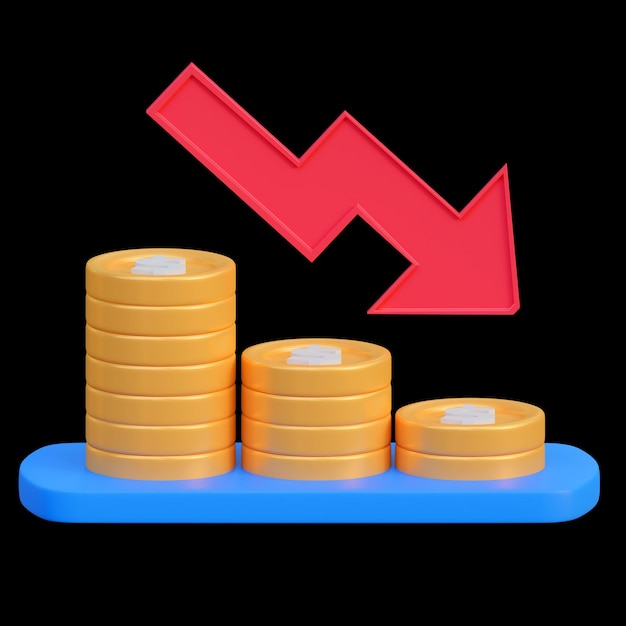 renderização de ativos 3D ilustração gráfica do ícone de finanças