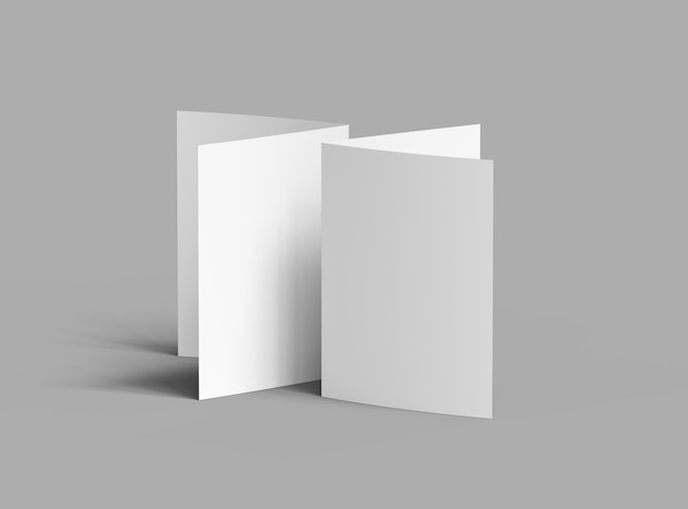 Renderização de brochura de cartas em branco para apresentar o seu desenho