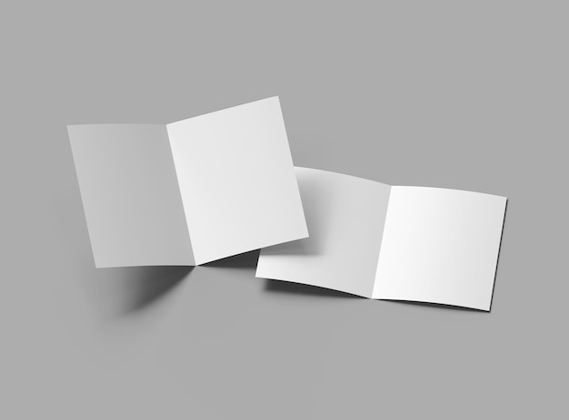 Renderização de brochura de cartas em branco para apresentar o seu desenho