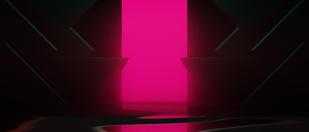 renderização de ilustração 3D da copa do campeão de esports cyberpunk futurista de exibição de palco de ficção científica de jogos pedestal fundo gamer banner sinal de pódio de suporte de batalha de equipe azul vermelho