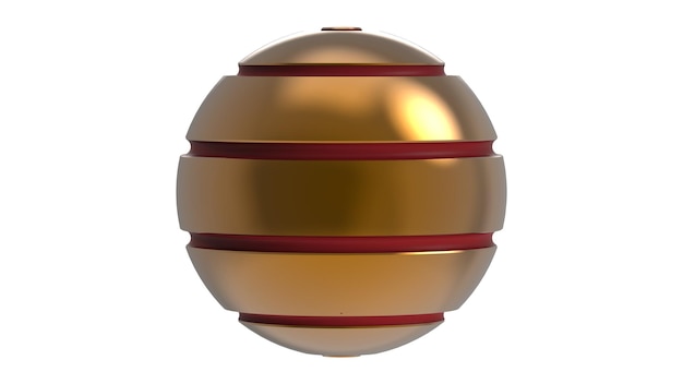 Renderização de ilustração 3d de celebração de esfera de ouro