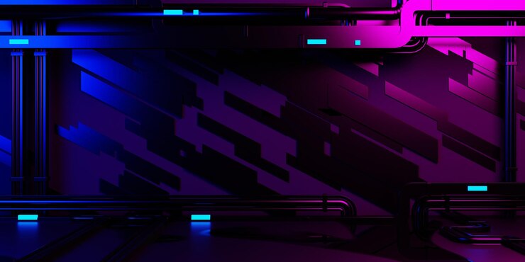Foto renderização de ilustração 3d do papel de parede de jogos futuristas da cidade cyberpunk fundo de ficção científica um jogador de esports vs sinal de banner de brilho de néon contra o desafio do jogador