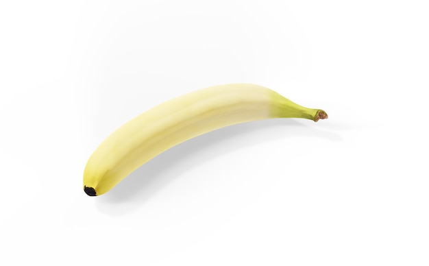 Renderização de maquete de design de renderização 3D de banana Todos os objetos e fundo pintados em uma cor brilhante Ilustração monocromática completa Cor amarela total