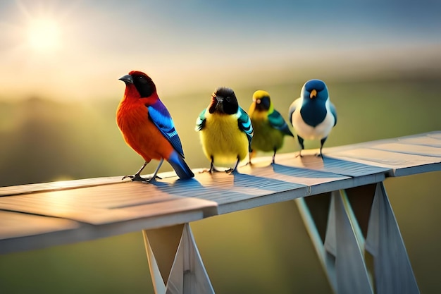 Foto renderização de pássaros aleatórios foto gerar melhores cores