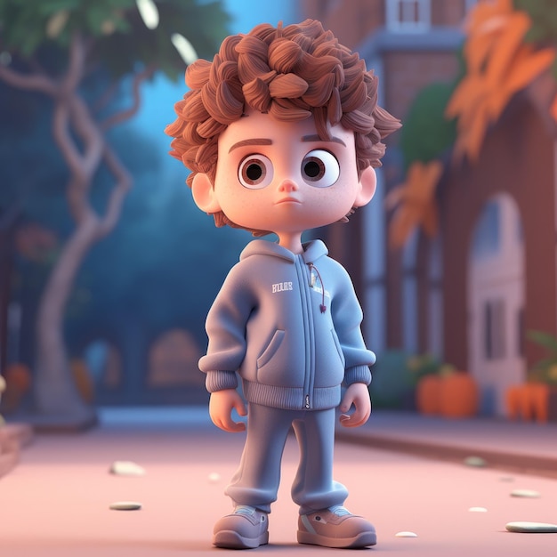 Renderização de personagem em 3D no estilo Bubble Mart