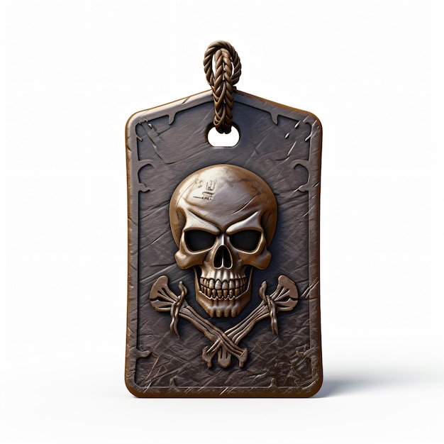 Foto renderização de tag de pirata isolado em fundo branco