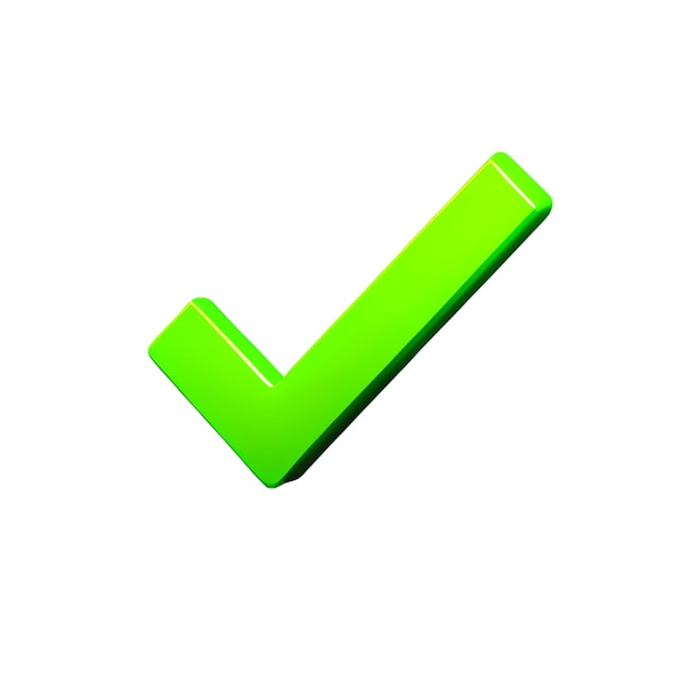 Foto renderização do ícone de verificação verde