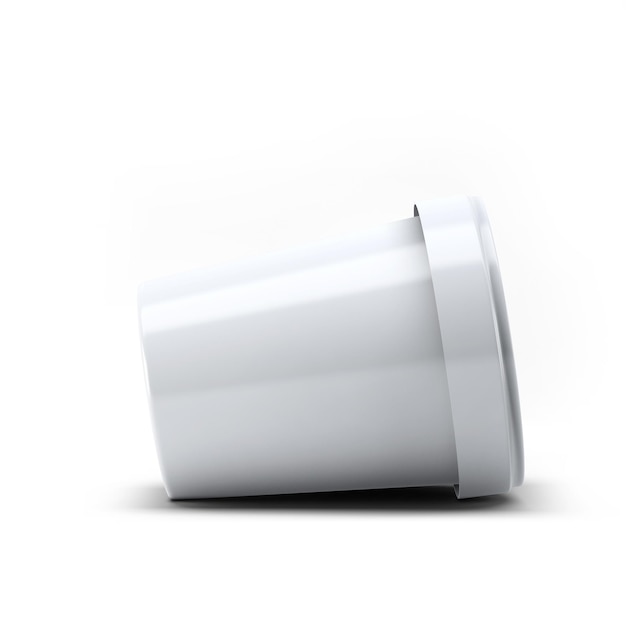 Renderização em 3D Caixa plástica branca de recipiente de sorvete para seu design e logotipo Mock Up adequado para seu elemento de design