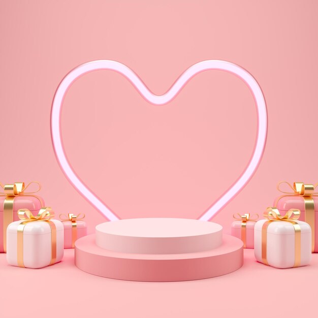 Renderização em 3D de composição abstrata para apresentação de produtos