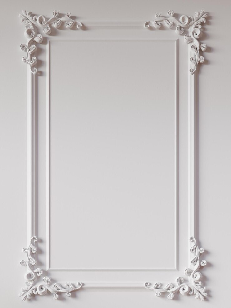 Renderização em 3d de fundo de parede de ornamento clássico