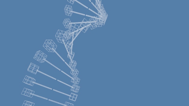 renderização em 3d de imagem de estrutura de dna