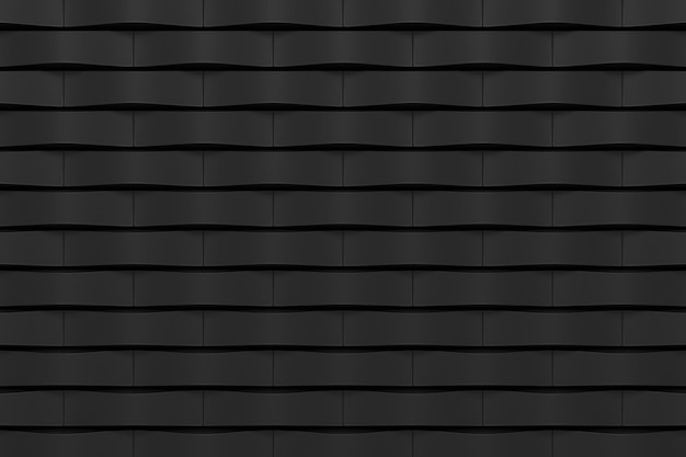 Foto renderização em 3d do design de fundo escuro da parede de azulejos modernos