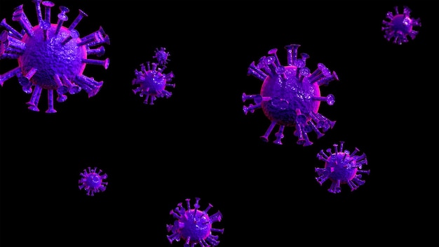 Renderização em 3D mostrando vírus corona MERS vírus Síndrome Respiratória do Oriente Médio COVID 19 isolado em fundo preto