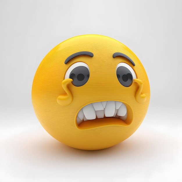 Renderização Emoticon 3D, fundo branco