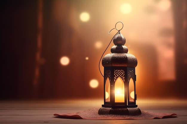 Renderização Ramadhan Kareem Background 3d com espaço em branco gerado ai