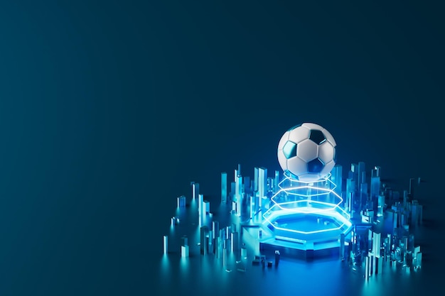 renderização realista de design de objeto de futebol 3d