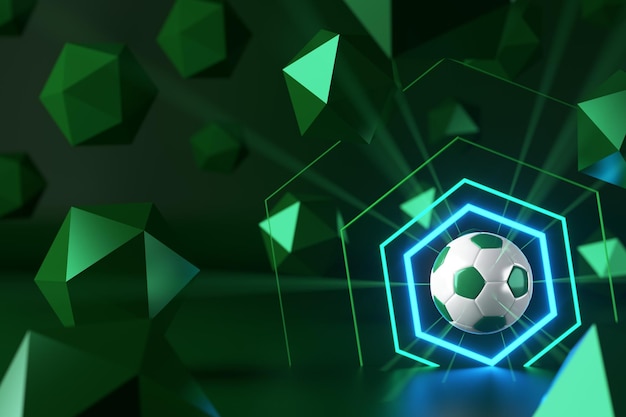 renderização realista de design de objeto de futebol 3d