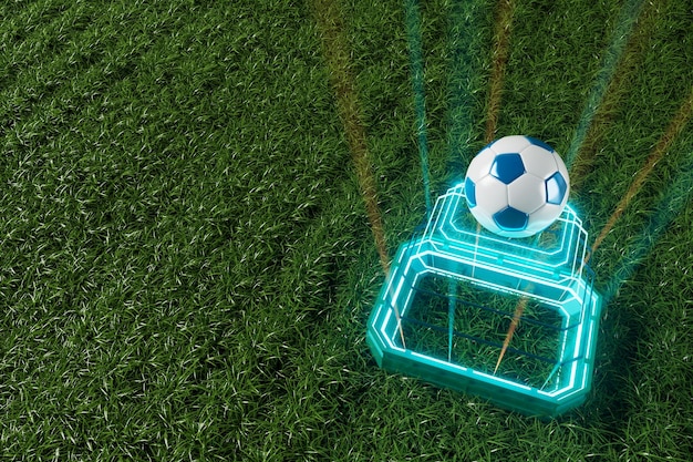 renderização realista de design de objeto de futebol 3d