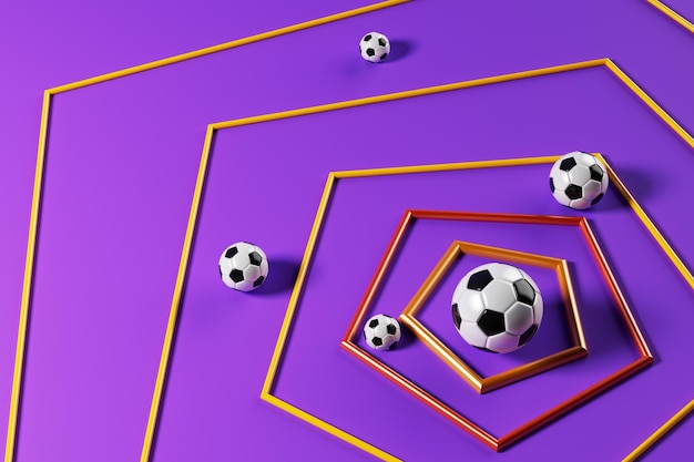 renderização realista de design de objeto de futebol 3d