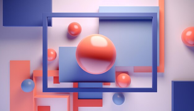 Renderización 3D abstracta de un diseño moderno en forma de bola geométrica