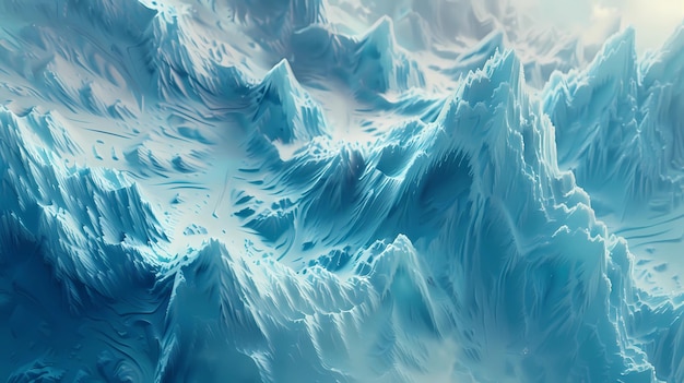 Foto renderización 3d abstracta de fondo de hielo azul hermosa superficie ondulada ilustraciones generativas de ia