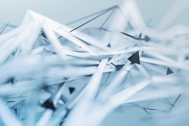 Foto renderización 3d abstracta de la superficie del plexo caótico fondo contemporáneo con forma poligonal futurista objeto de poli bajo distorsionado con líneas afiladas