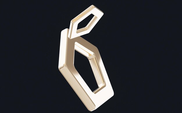 Renderización 3D de anillos metálicos abstractos