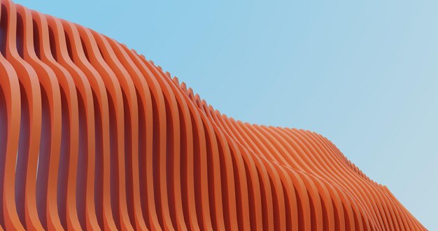 Renderización 3D de la arquitectura paramétrica abstracta del futuro para presentaciones y diseño gráfico
